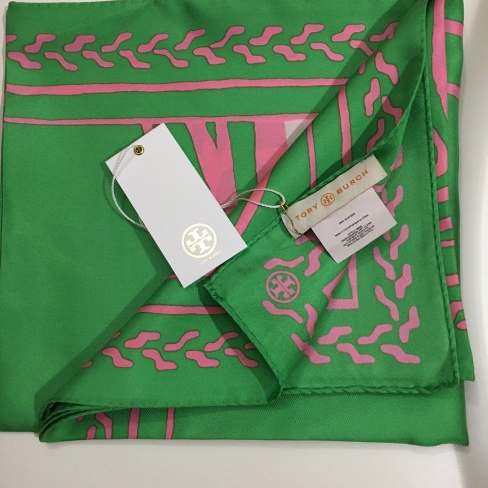 Tory Burch Trocadero Silk Square Scarf/Wrap - Picture 6 of 6